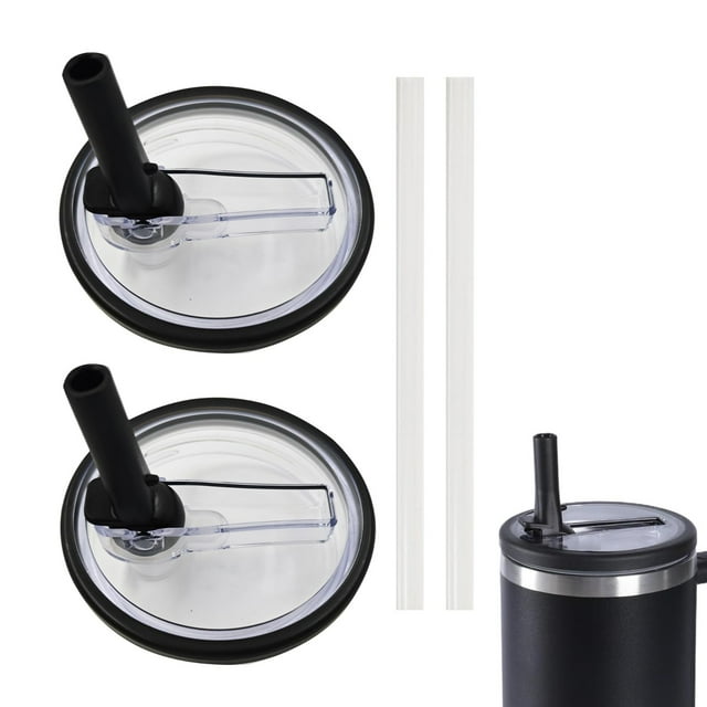 Rinsvye Lot de 2 Gobelets Mini-Split de 40 Oz sur Pied, Couvercle à Paille Rabattable, Blocs de Glace Jetables pour Remplacement, Compatibles avec Déversement, Plus Tube, Couvercles de Gobelets Anti-Éclaboussures Néon, Couvercle de Gobelet Réutilisable pour Tasse et