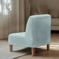 thumbnail image 4 of ZIATUBLES Armless Slipper Chair Slipcover Stretch Non-Slip Accent Chair Cover Spandex Chair Covers Fit Armless Accent Chair Modern Chair Decor Cover, Love Heart Leopard Print Mint, 4 of 7