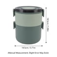thumbnail image 4 of Hot Food Thermos, All in One Stackable Lunch Box, Portable Insulated Lunch Box, Stainless Steel Thermal Compartment, Snack Lunch Box[Green], 4 of 9