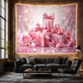 thumbnail image 6 of Pink Boxes and Flowers Tapestry Wall Hanging, 6 of 7