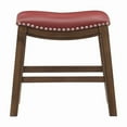 thumbnail image 3 of Homelegance 18" Dining Height Wooden Bar Stool Saddle Seat Barstool, Red Brown, 3 of 4