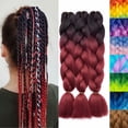 thumbnail image 3 of Benehair Jumbo Braiding Hair Synthetic Salon Crochet Braids Ombre for Twist Hair Extensions 24"/300g 3 Packs Dark Black to Dark Red, 3 of 8