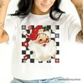 thumbnail image 2 of Checkered Santa Claus Vintage T-Shirt, Retro Merry Christmas Tee, 2 of 6