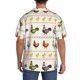 thumbnail image 3 of Balery Funny Chicken Camisa Casual de Manga Corta con Botones para Hombre, Texturizada, Estilo Cubano, para Playa, Verano-Medium, 3 of 5
