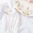 thumbnail image 4 of Damas de honor, niñas de flores, 6 piezas Horquillas para el cabello de novia de cristal con perlas Flor de diamantes de imitación Pieza para el cabello de boda Accesorio para el cabello vin, 4 of 5