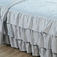 thumbnail image 5 of Home Soft Things 4 Piece Ruffle Matte Satin Bedspread Set - Light Blue - Queen (60" x 80" + 24"), 5 of 7