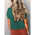 thumbnail image 4 of Women'S Solid Sleeveless Vest Mock Neck Cap Sleeve Knitwear Sweater Tops Green S, 4 of 6