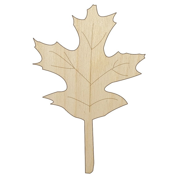 Oak Leaf Wood Shape Unfinished Piece Cutout Craft DIY Projects - 4.70 Inch Size - 1/8 Inch Thick