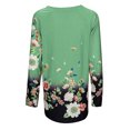 thumbnail image 4 of Tops de otoño para mujer, blusa holgada de manga larga con estampado Floral para el trabajo, 4 of 5