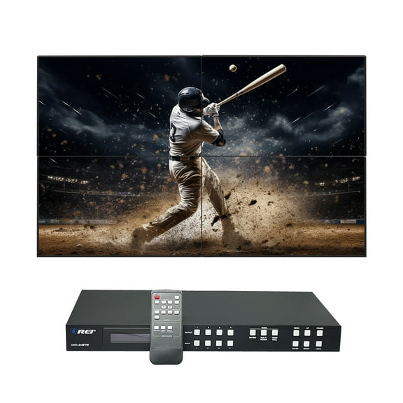 4x4 4k HDMI Matrix - With Video Wall Control, Multiview Functionality, Audio Extraction, CEC & IR Matrix (UHD-44MVW)