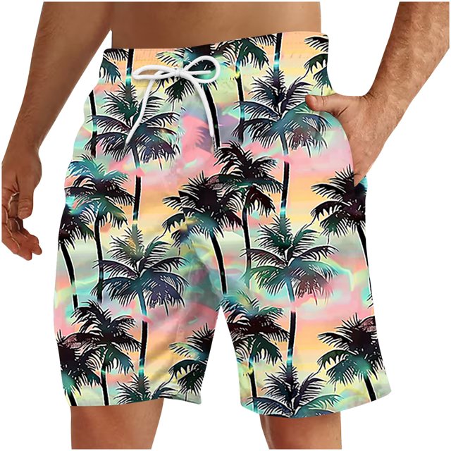 Pantalones Cortos para Hombre Atléticos Pantalones de Playa de Impresión Especial, Pantalones Cortos Atléticos de Poliéster Elásticos para Hombres