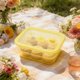 thumbnail image 1 of Recipiente plegable de silicona para almacenar alimentos con válvula de escape: caja dispensadora a prueba de fugas que ahorra espacio para la cocina, picnics, almuerzos y acampadas., 1 of 6