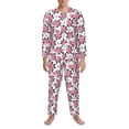 thumbnail image 3 of Salouo Rose Flowers Print Button-Front Long Sleeve Pajama Set for Men, Soft 2Pjs Men's Long Sleeve Sleepwear-Small, 3 of 7