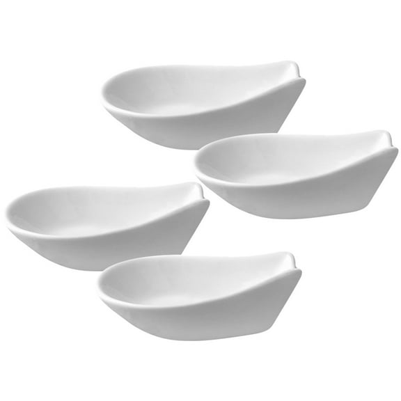 4Pcs Ceramic Spoon Holder Rest Set for Kitchen, Coffee Spoon Rest, Chopstick Holder, Soup Spoon Rest and Easy to Clean