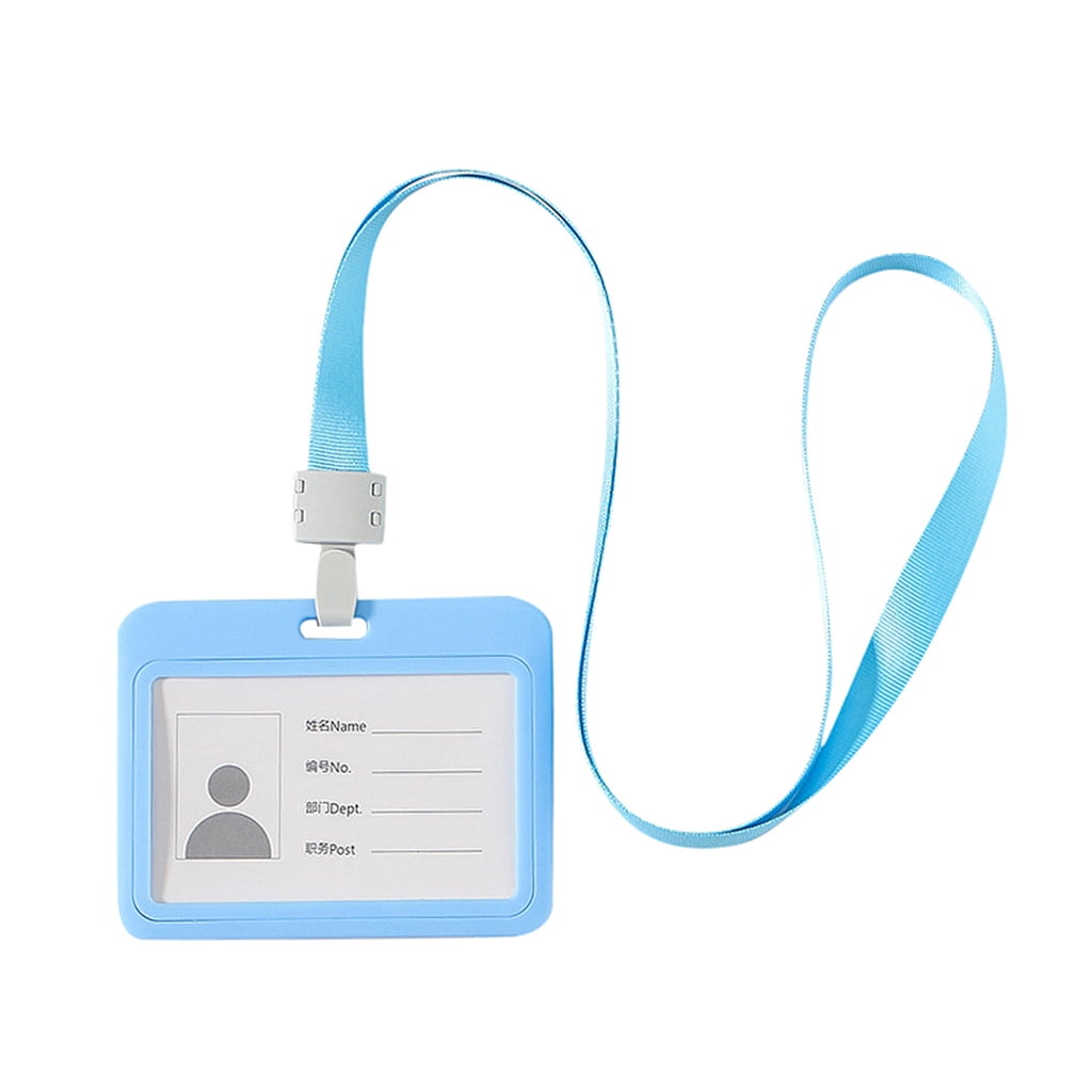 New Badge Portable Double-Sided Transparent Employee Plastic ID Card Holder  