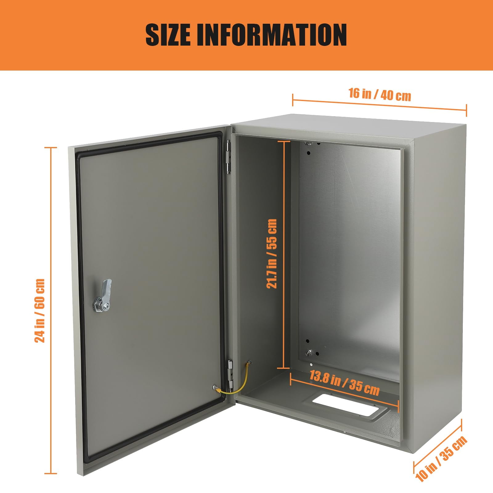 Kojooin Outdoor Junction Box, Steel Junction Box, Ip66 Waterproof and Dustproof Electrical Enclosure, Universal Junction Box with Lock and Mounting Plate