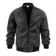 thumbnail image 1 of Tamaño Más Chaqueta Ligera para Hombres Color Sólido Cremallera Casual Abrigo Cálido Primavera Invierno, 1 of 9