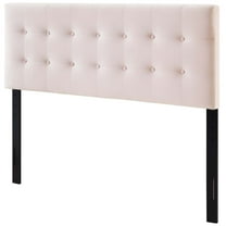 Contemporary Modern Urban Designer Bedroom Queen Size Tufted Headboard, Velvet Fabric, Pink