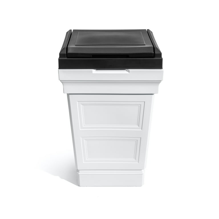 Step2 Atherton Classic White Outdoor Patio Garbage Container