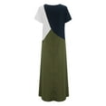 thumbnail image 4 of Vedolay Summer Dress Women's Short Sleeve Split Maxi Dress Casual Plain Tie Dye Print Tshirt Long Dresses with Pockets,Green 5XL, 4 of 5