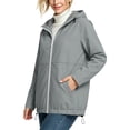 thumbnail image 6 of Frostluinai Women Drawstring Hooded Raincoats Striped Lined Outerwear Waterproof Anti-UV Casual Sports Travel Rain Jacket with Pocket S-XXL, 6 of 10