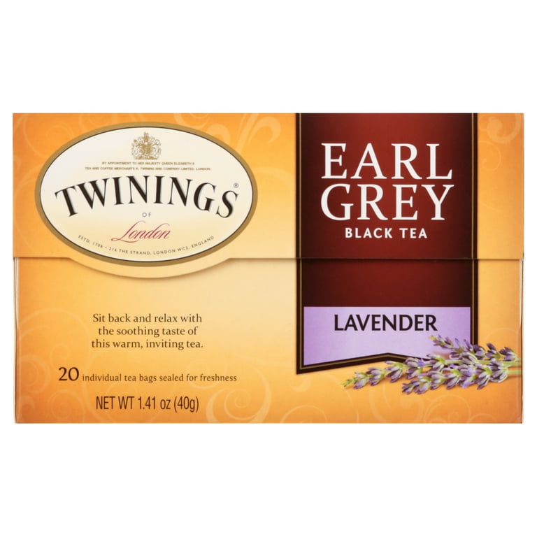 Twinings Earl Grey with Lavendar Black Tea Bags, (6) 20 Count