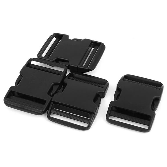 Unique Bargains 4pcs Black Plastic Side Quick Release Buckles Clip for 50mm Webbing Band