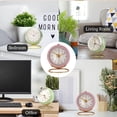 thumbnail image 5 of Lindbes Small Table Clocks  Classic Tabletop Kids Room Analog Alarm Clock Battery Operated Desk Clock for Bedroom Living Room Kitchen Indoor Decor pink, 5 of 5