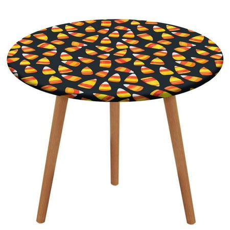 

ZHANGS Eerie Candy Corn 180 Round Table Cover Stain-Resistant Fitted Tablecloth Oil-Proof Wipeable Elastic Table Cover Waterproof Table Cloth for Halloween Thanksgiving Christmas