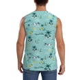 thumbnail image 4 of Lsque Hawaiian Style Print Men's Cotton Blend Sleeveless Muscle Shirts (S-3XL)- Moisture Wicking, Odor Protection, UPF 30+,Small, 4 of 8