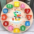 thumbnail image 2 of BINGLI Wooden Shape Color Sorting Clock Toys - Toddler Clock Learning Time Number Matching Patterns Sorter Puzzle Games Early Educational Teaching Clocks for 1 2 3 Year Boys Girls, 2 of 9
