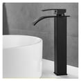 thumbnail image 3 of Waterfall Square Bathroom Basin Faucet Brass Material Surface Blackened Deck Installation Hot and Cold Water Basin Sink Faucet, 3 of 7