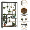 thumbnail image 3 of Indoor Plant Stand 5-Tier Tall 70.9", Large Metal Plant Shelf with Hanging Hooks, Multi-Purpose Display Rack, Flower Bonsai Pots Organizer for Garden, Balcony, Living Room, 3 of 10