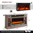 thumbnail image 4 of OKD Farmhouse Electric Fireplace TV Stand for TVs up to 80", Entertainment Center with Fireplace and Adjustable Shleves, Light Rustic Oak, 4 of 7