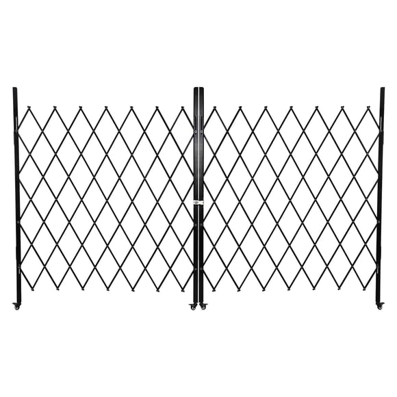 Garvee 85x150 Inch Folding Security Door, Portable Flexible Steel Accordion Gate with 360° Wheels for Courtyards, Garages, Gardens
