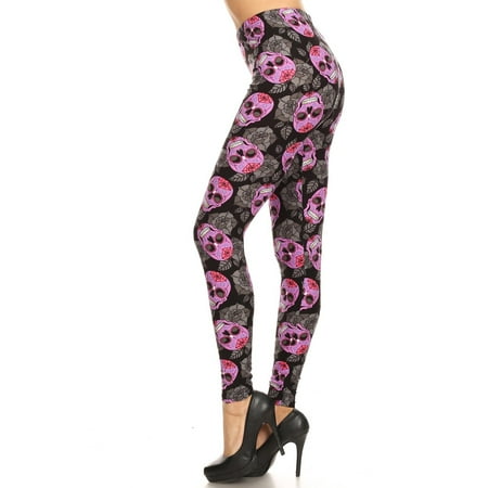 floral skull leggings