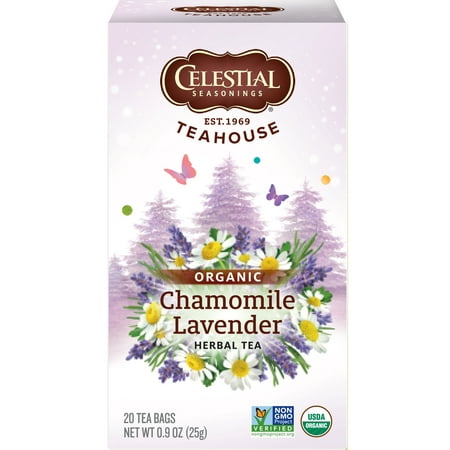 Celestial Seasonings Organics Herbal Tea, Chamomile & Lavender, 20