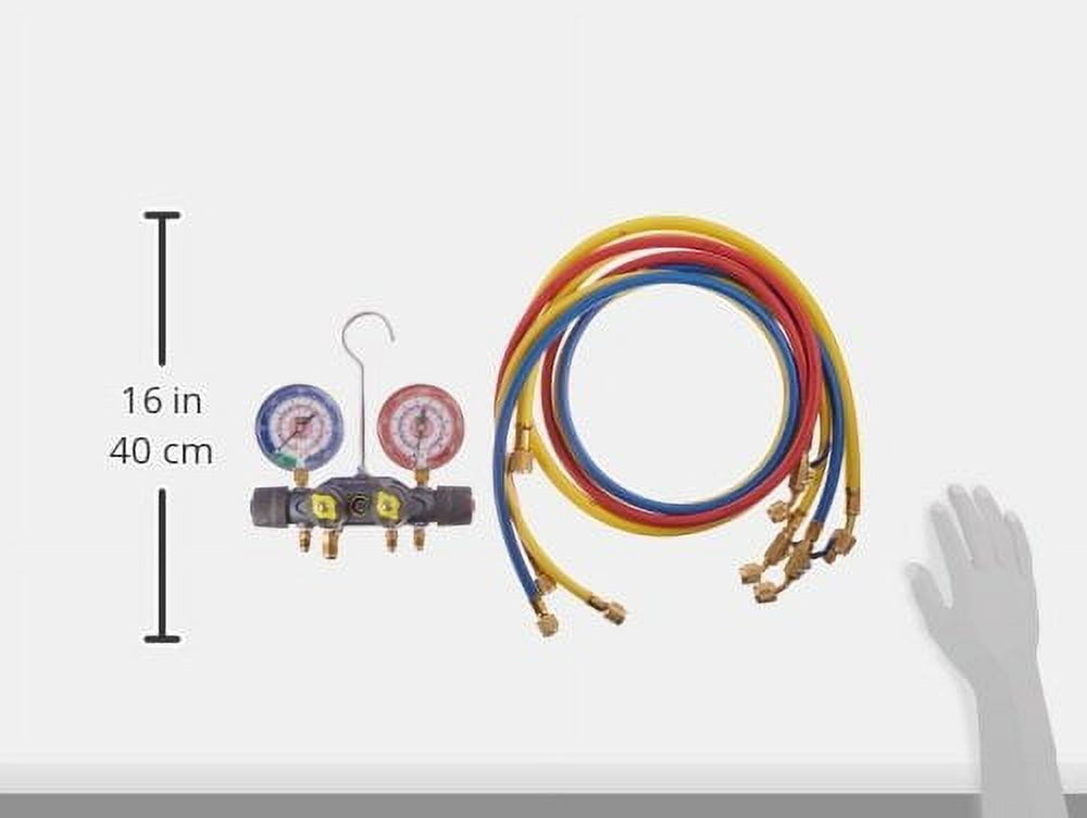 Yellow Jacket Mechanical Manifold Gauge Set,4-Valve 49960