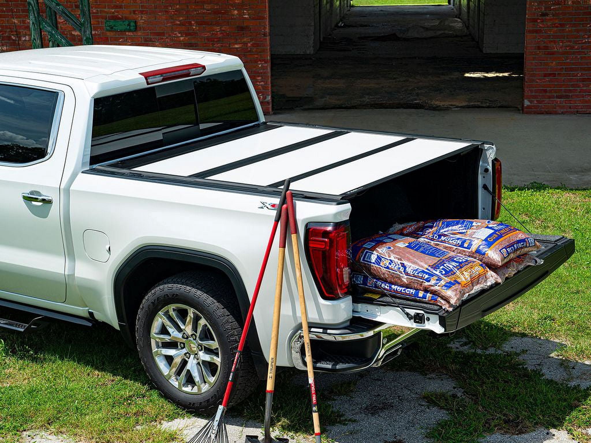 A.R.E. AR32006-PR4 Fusion Painted Hard Fold Truck Bed Tonneau Cover Fits 2015 - 2021 Dodge Ram w/o RamBox 5' 7" Bed (67") Paint Code: PR4 Flame Red