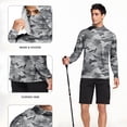 thumbnail image 5 of Dagegui UPF 50+ Hoodie Mens Sunscreen Shirts Camo Long Sleeve Hooded Fishing Tee Summer UV Protection Sun T-Shirts Outdoor Rash Guard Pullover Tops Gray M, 5 of 7