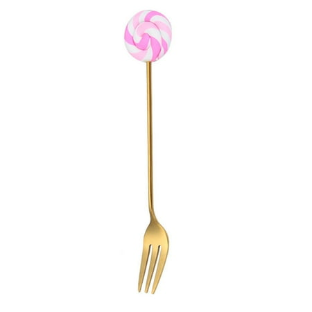 

Cute Lollipop Design Stainless Steel Dessert Spoons/Fork Coffee Spoons Kitchen Ice Cream Candy Flatware Kids Dinnerwares