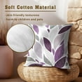 thumbnail image 5 of Purple and Gray Leaf Throw Pillow Cover 16x16 Inch Pack of 2 Spring Leaf Geometry Cushion Pillow Case Square Cotton Purple Eucalyptus Pillowcase for Summer Party Bed Sofa Home Car Bedroom Outdoor, 5 of 6