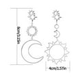 thumbnail image 7 of Grandest Birch Women Boho Asymmetrical Hollow Star Sun Moon Drop Dangle Earring Jewelry Alloy Silver, 7 of 7
