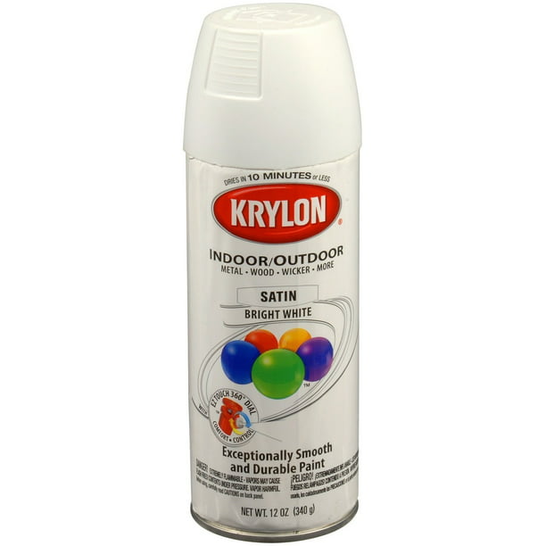 Krylon K05351707-6 PK Bright White Decorator 'Satin Touch' Spray Paint ...