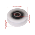 thumbnail image 3 of 4st Vit Inre Dia 4mm U-spår Nylon Remskiva Hjul För Skjutdörr, 3 of 3