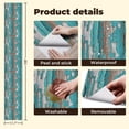 thumbnail image 5 of Peel and Stick Wallpaper Wooden Wall Peeling Turquoise Paint Natural Wood Accents Wall Mural 17.7in x 9.8ft Self Adhesive Removable Wall Paper Renter Friendly Wallpaper for Nursery Bedroom Cabinets, 5 of 8