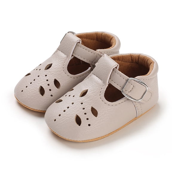 ZHOGXU Children Boys Girls Summer Shoes Flat Bottom Non Hollow Out Solid Color Comfortable Breathable Shoes For Casual Daily Wear,Beige,0-6 Months