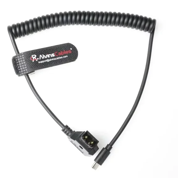 Alvin's Cables Dtap to USB-C Power Cable for DJI Focus Pro Motor, Ultra Soft D-tap to Type-C Enhanced Power Coiled for Tilta Nucleus Nano II Wireless Lens Control Motor