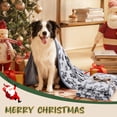 thumbnail image 4 of Manta para perros Luciphia Premium, franela suave, gris, con estampado de patas, 4 of 8