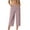 Pink, variant on AherBiu Business Casual Pants for Women 3/4 Length Formal Capri Pants High Waisted Straight Leg Capris with Pockets